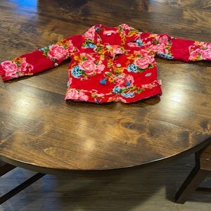 Designer Velvet rose print jacket